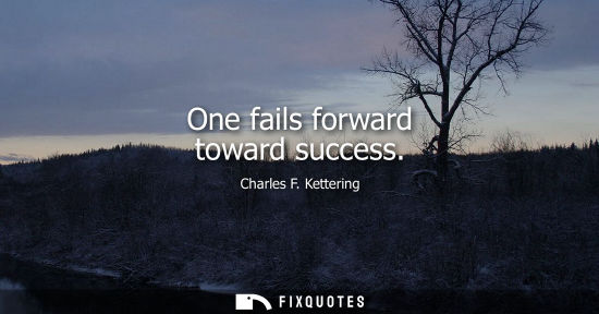 Small: One fails forward toward success - Charles F. Kettering