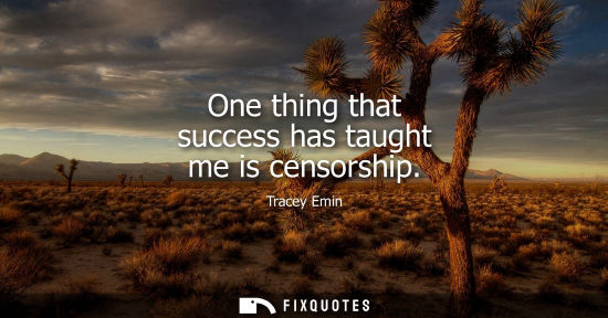 Small: One thing that success has taught me is censorship