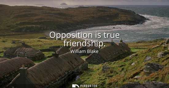 Small: Opposition is true friendship