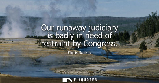 Small: Our runaway judiciary is badly in need of restraint by Congress