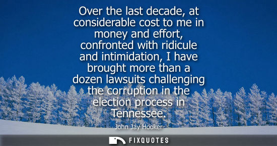 Small: Over the last decade, at considerable cost to me in money and effort, confronted with ridicule and inti