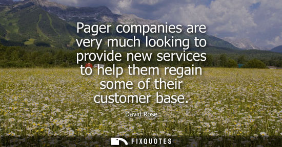 Small: Pager companies are very much looking to provide new services to help them regain some of their custome