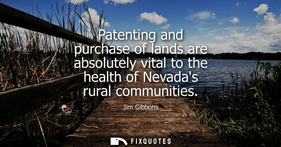 Small: Patenting and purchase of lands are absolutely vital to the health of Nevadas rural communities