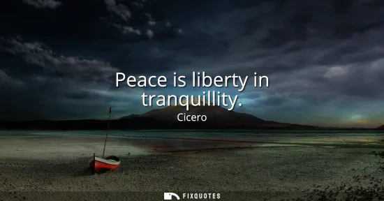 Small: Peace is liberty in tranquillity