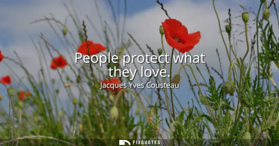 Small: People protect what they love