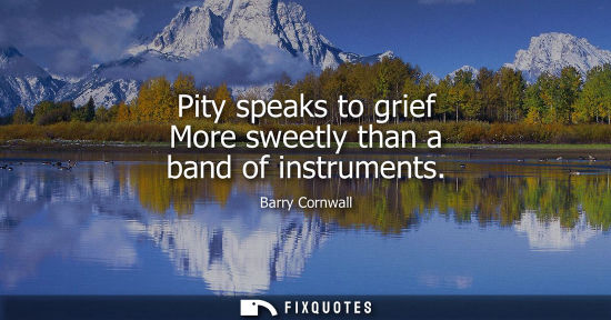 Small: Pity speaks to grief More sweetly than a band of instruments