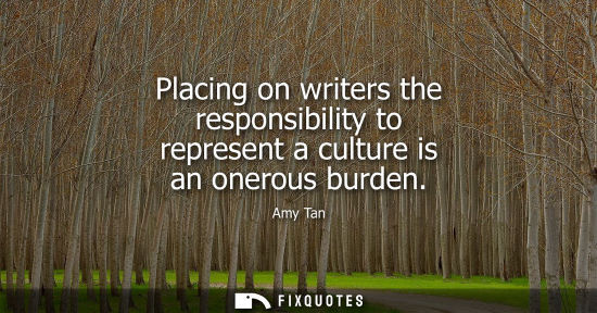 Small: Placing on writers the responsibility to represent a culture is an onerous burden