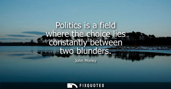 Small: Politics is a field where the choice lies constantly between two blunders