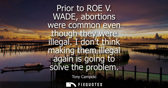 Small: Prior to ROE V. WADE, abortions were common even though they were illegal. I dont think making them ill