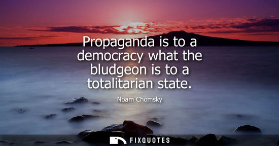 Small: Propaganda is to a democracy what the bludgeon is to a totalitarian state