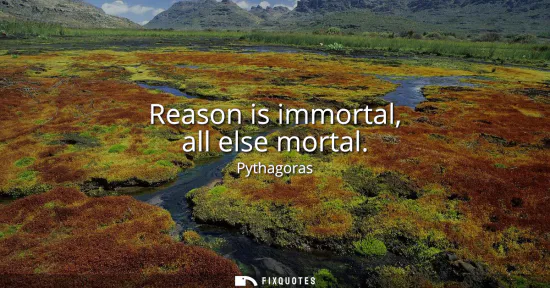 Small: Reason is immortal, all else mortal