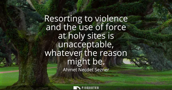 Small: Resorting to violence and the use of force at holy sites is unacceptable, whatever the reason might be