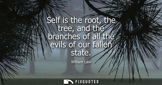 Small: Self is the root, the tree, and the branches of all the evils of our fallen state