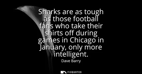 Small: Sharks are as tough as those football fans who take their shirts off during games in Chicago in January, only 