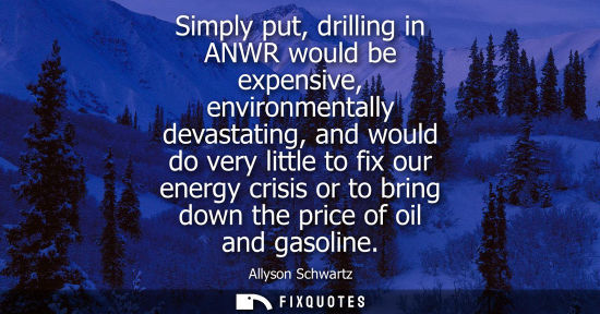 Small: Simply put, drilling in ANWR would be expensive, environmentally devastating, and would do very little 