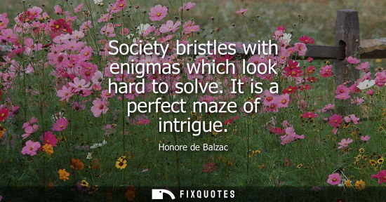 Small: Society bristles with enigmas which look hard to solve. It is a perfect maze of intrigue