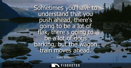 Small: Sometimes you have to understand that you push ahead, theres going to be a lot of flak, theres going to