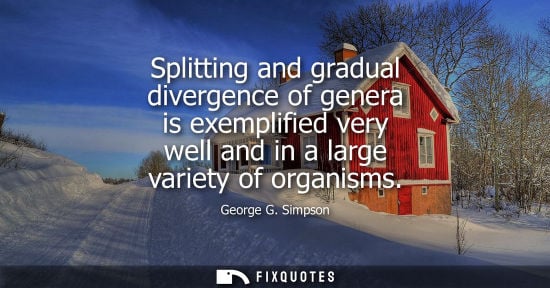 Small: Splitting and gradual divergence of genera is exemplified very well and in a large variety of organisms