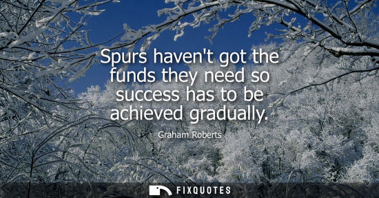 Small: Spurs havent got the funds they need so success has to be achieved gradually