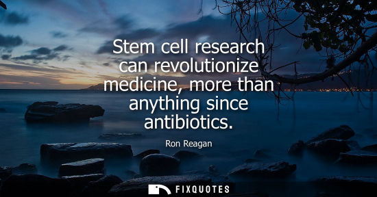 Small: Stem cell research can revolutionize medicine, more than anything since antibiotics