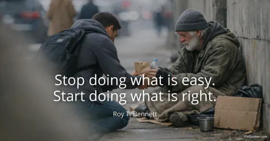 Stop doing what is easy. Start doing what is right - Roy T. Bennett