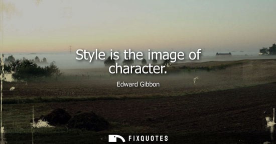 Small: Style is the image of character