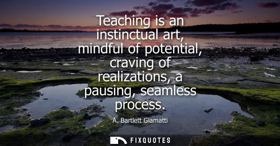 Small: Teaching is an instinctual art, mindful of potential, craving of realizations, a pausing, seamless proc
