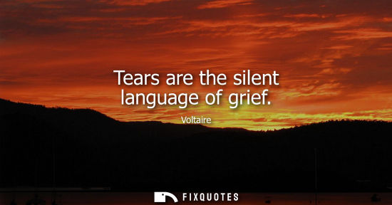 Small: Tears are the silent language of grief