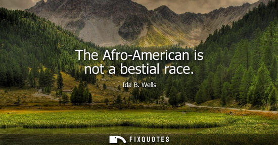 Small: The Afro-American is not a bestial race
