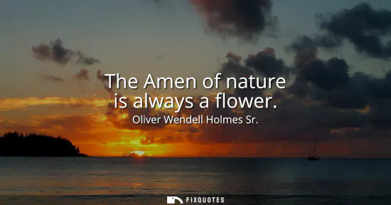 Small: The Amen of nature is always a flower