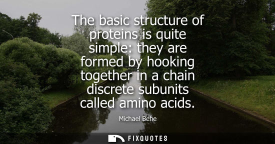 Small: The basic structure of proteins is quite simple: they are formed by hooking together in a chain discret
