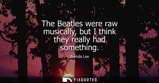 Small: The Beatles were raw musically, but I think they really had something