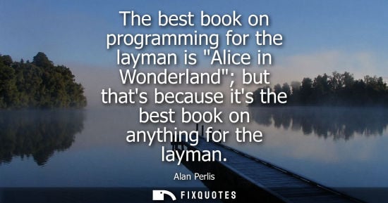 Small: The best book on programming for the layman is Alice in Wonderland but thats because its the best book 