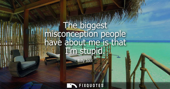 Small: The biggest misconception people have about me is that Im stupid