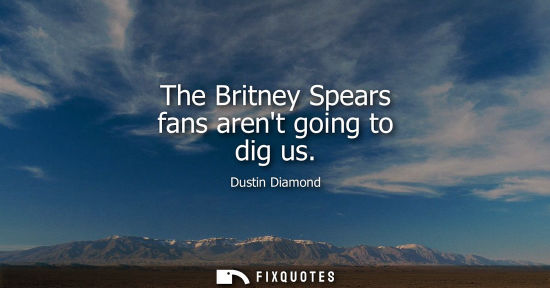 Small: The Britney Spears fans arent going to dig us