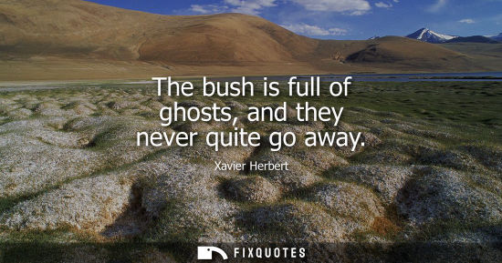 Small: The bush is full of ghosts, and they never quite go away - Xavier Herbert