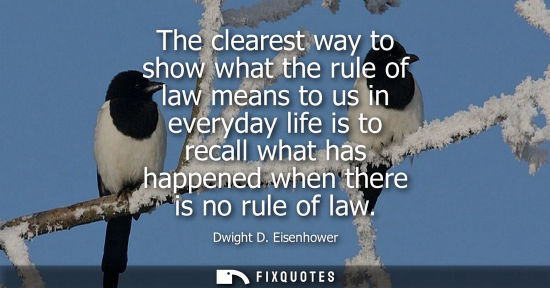 Small: The clearest way to show what the rule of law means to us in everyday life is to recall what has happen