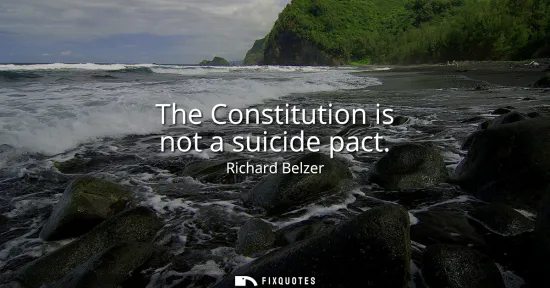 Small: The Constitution is not a suicide pact