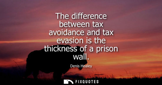 Small: The difference between tax avoidance and tax evasion is the thickness of a prison wall