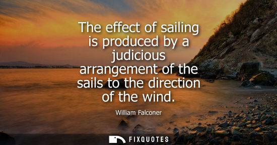 Small: The effect of sailing is produced by a judicious arrangement of the sails to the direction of the wind