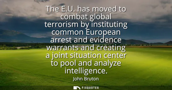 Small: The E.U. has moved to combat global terrorism by instituting common European arrest and evidence warrants and 