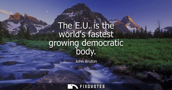 Small: The E.U. is the worlds fastest growing democratic body