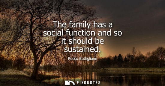 Small: The family has a social function and so it should be sustained
