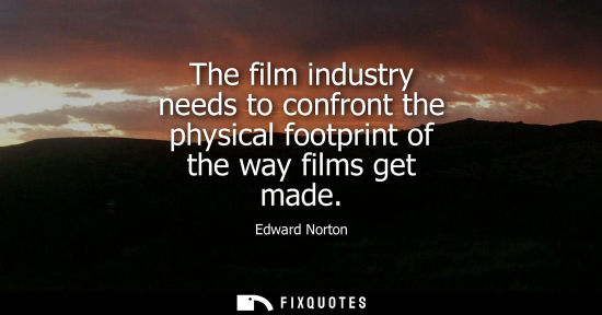 Small: The film industry needs to confront the physical footprint of the way films get made