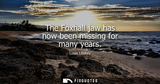 Small: The Foxhall jaw has now been missing for many years