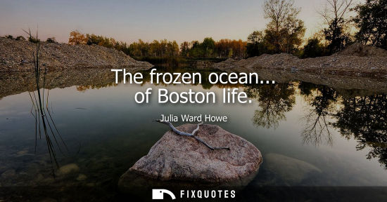 Small: The frozen ocean... of Boston life - Julia Ward Howe