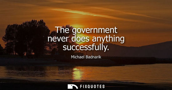Small: The government never does anything successfully