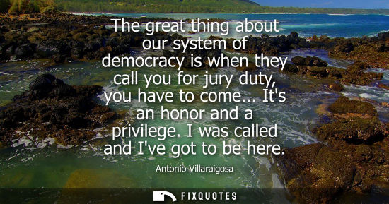 Small: The great thing about our system of democracy is when they call you for jury duty, you have to come... Its an 