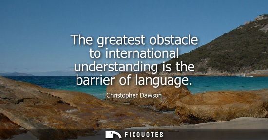 Small: The greatest obstacle to international understanding is the barrier of language