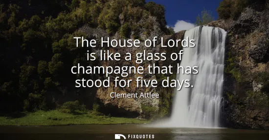 Small: The House of Lords is like a glass of champagne that has stood for five days